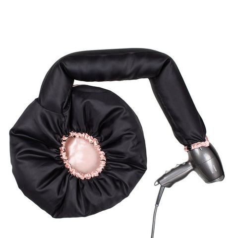 Touca Difusora Cetim Preto com Rosa
