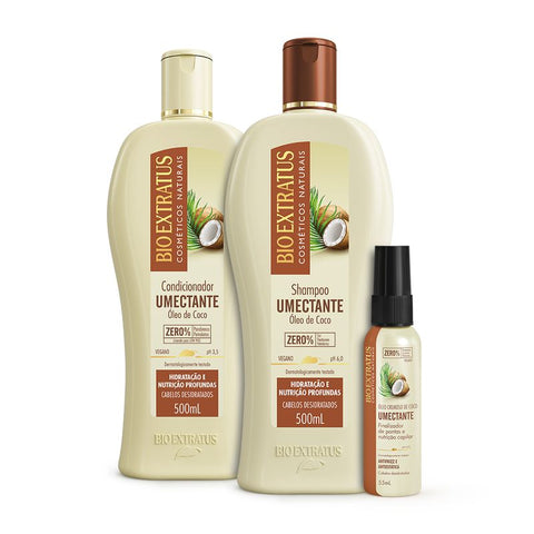 Kit Umectante (500mL) Shampoo, Condicionador e Óleo Cremoso