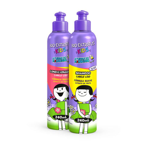 Kit Kids Cabelo Liso Shampoo e Condicionador