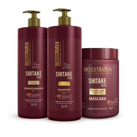 Kit Shitake (1L/Kg) Shampoo, Condicionador e Máscara