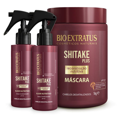 Kit Shitake (1Kg) Máscara e Elixir Nutritivo