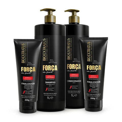 Kit Força (1L) Shampoo, Condicionador e Finalizador