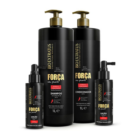 Kit Força (1L) Shampoo, Condicionador e Loção