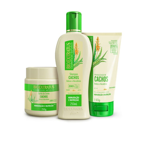 Kit Cachos (250mL/g) Shampoo, Banho de Creme e Finalizador