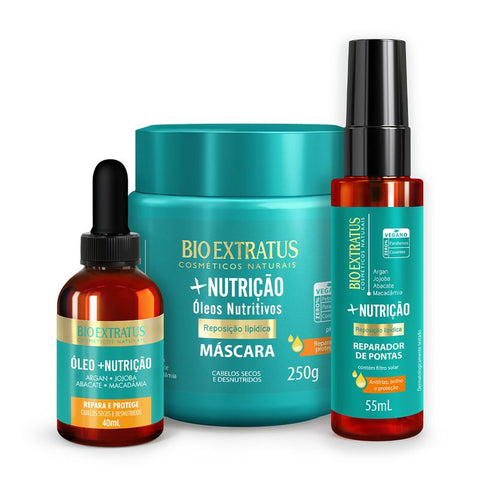 Kit +Nutrição Máscara (250g), Óleo e Reparador de Pontas