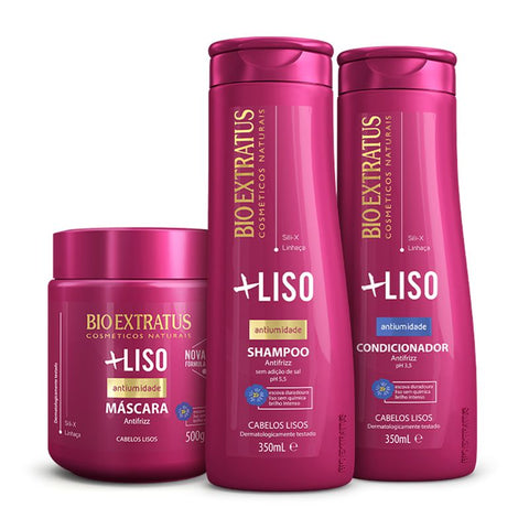 Kit +Liso Shampoo, Condicionador e Máscara (500g)
