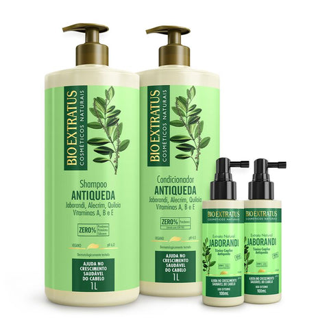 Kit Antiqueda Jaborandi (1L) Shampoo, Condicionador e Tônico