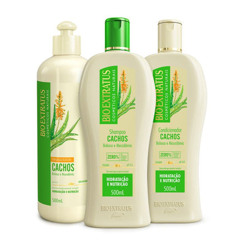 Kit Cachos (500mL) Shampoo, Condicionador e Finalizador