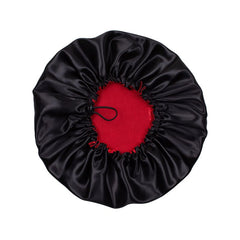 Touca Noturna Cetim Preto com Vermelho