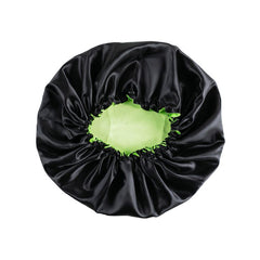 Touca Noturna Cetim Preto com Verde