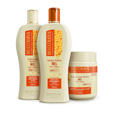 Kit Mel (500mL/g) Shampoo, Condicionador e Banho de Creme