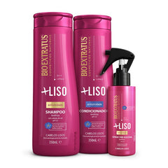 Kit +Liso Shampoo, Condicionador e Finalizador