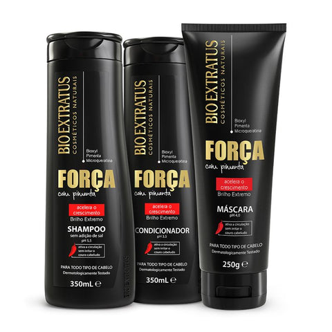 Kit Força Shampoo, Condicionador e Máscara (250g)