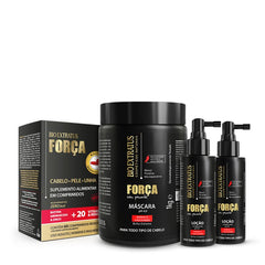 Kit Força (1Kg) Máscara, Suplemento e Loção