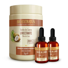 Kit Umectante (1Kg) Banho de Creme e Óleo de Coco Umectante