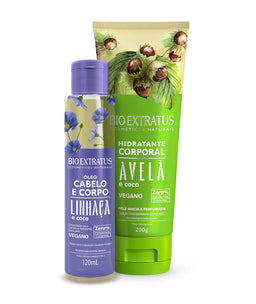 Kit Bio Extratus Corpo Hidratante Avelã e Óleo Cabelo e Corpo