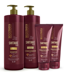 Kit Shitake (1L) Shampoo, Condicionador e Finalizador Termoprotetor