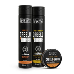 Kit Cabelo e Barba Shampoo, Condicionador e Pomada