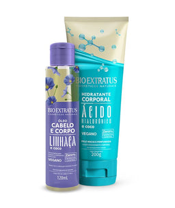 Kit Bio Extratus Corpo Hidratante Ácido Hialurônico e Óleo Cabelo e Corpo