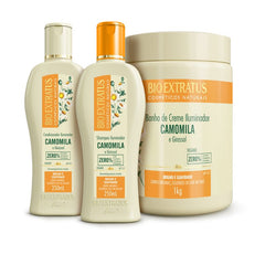 Kit Camomila Shampoo, Condicionador e Banho de Creme (1Kg)