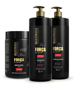 Kit Força (1L/Kg) Shampoo, Condicionador e Máscara
