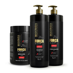 Kit Força (1L/Kg) Shampoo, Condicionador e Máscara