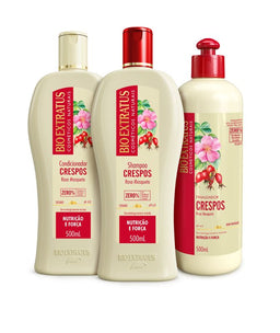 Kit Crespos (500mL) Shampoo, Condicionador e Finalizador