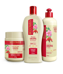 Kit Crespos (500mL/g) Shampoo, Banho de Creme e Finalizador