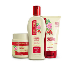 Kit Crespos Shampoo, Banho de Creme (250mL/g) e Finalizador