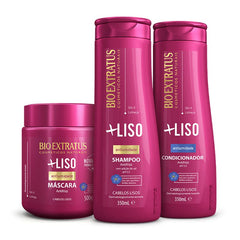 Kit +Liso Shampoo, Condicionador e Máscara (500g)