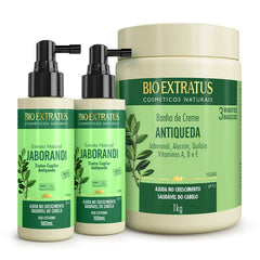 Kit Antiqueda Jaborandi (1Kg) Banho de Creme e Tônico