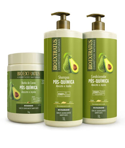 Kit Pós-Química (1L/Kg) Shampoo, Condicionador e Banho de Creme
