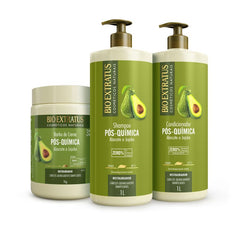Kit Pós-Química (1L/Kg) Shampoo, Condicionador e Banho de Creme