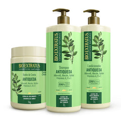 Kit Antiqueda Jaborandi (1L/Kg) Shampoo, Condicionador e Banho de Creme