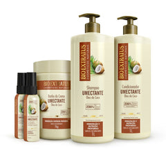 Kit Umectante (1L/Kg) Shampoo, Condicionador, Banho de Creme e Óleo Cremoso