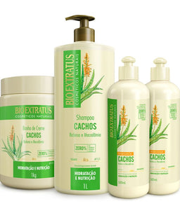 Kit Cachos (1L/Kg) Shampoo, Banho de Creme e Finalizador