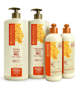 Kit Mel (1L) Shampoo, Condicionador e Finalizador