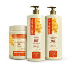 Kit Mel (1L/Kg) Shampoo, Condicionador e Banho de Creme