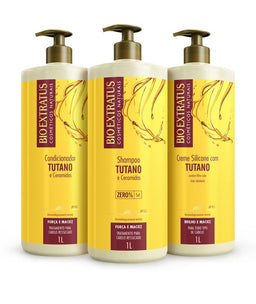 Kit Tutano (1L) Shampoo, Condicionador e Creme de Silicone
